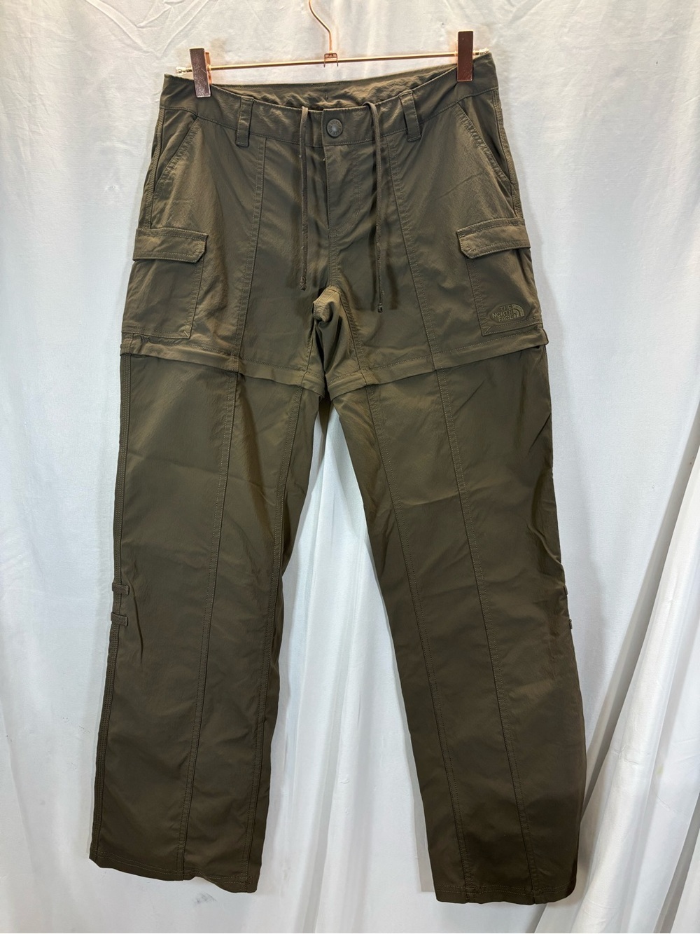 The North Face Olive Green Convertible Cargo Track Pants for women’s